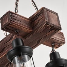 Allen Cross Pine Wood 4-Light Pendant Light